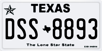 TX license plate DSS8893