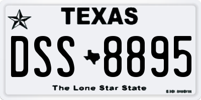 TX license plate DSS8895