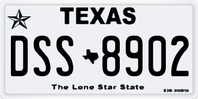 TX license plate DSS8902