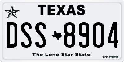 TX license plate DSS8904