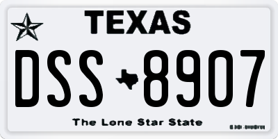 TX license plate DSS8907