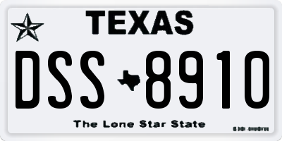 TX license plate DSS8910