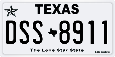 TX license plate DSS8911