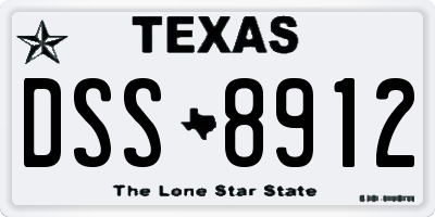TX license plate DSS8912