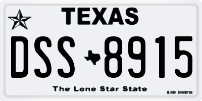 TX license plate DSS8915