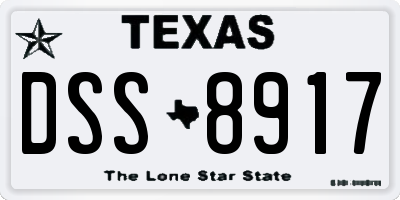 TX license plate DSS8917