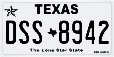 TX license plate DSS8942
