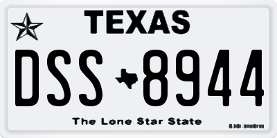 TX license plate DSS8944