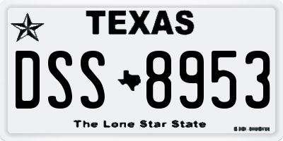 TX license plate DSS8953