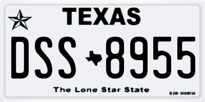 TX license plate DSS8955