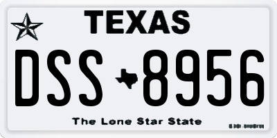 TX license plate DSS8956
