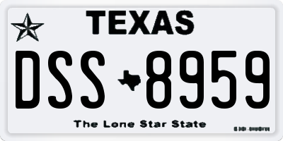 TX license plate DSS8959