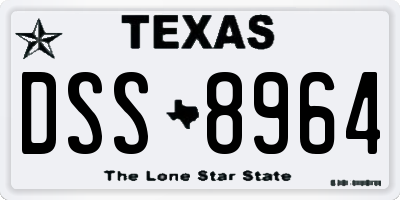 TX license plate DSS8964