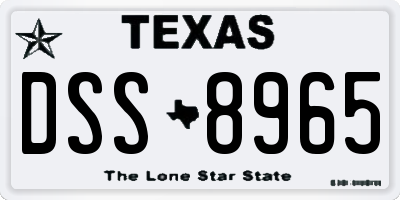 TX license plate DSS8965