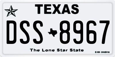 TX license plate DSS8967