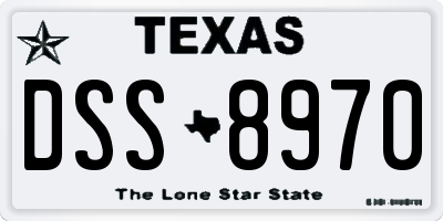 TX license plate DSS8970