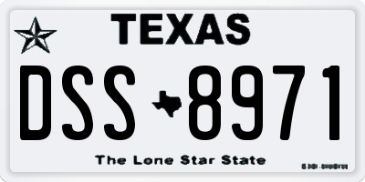 TX license plate DSS8971
