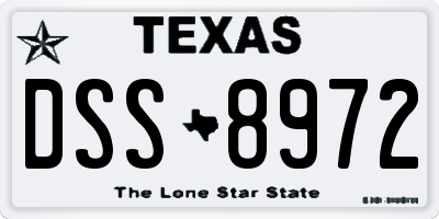 TX license plate DSS8972