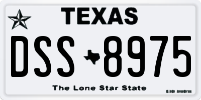 TX license plate DSS8975