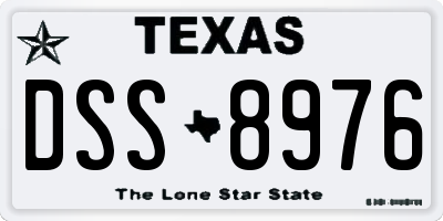 TX license plate DSS8976