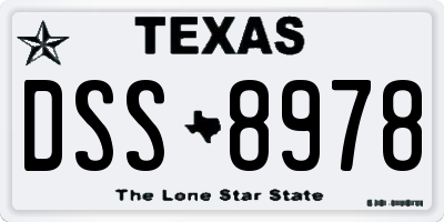 TX license plate DSS8978