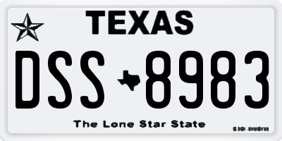 TX license plate DSS8983