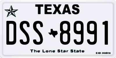 TX license plate DSS8991