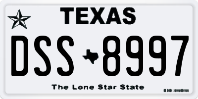 TX license plate DSS8997