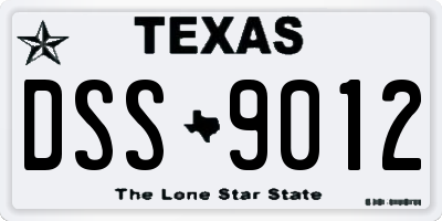 TX license plate DSS9012