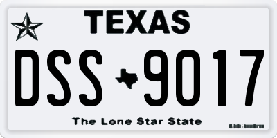 TX license plate DSS9017