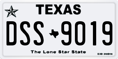 TX license plate DSS9019