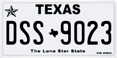 TX license plate DSS9023