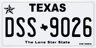TX license plate DSS9026