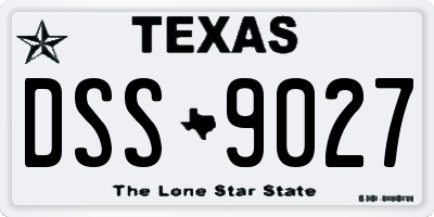 TX license plate DSS9027
