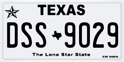 TX license plate DSS9029