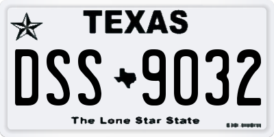 TX license plate DSS9032