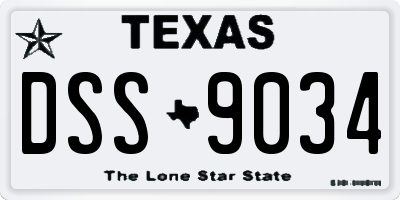TX license plate DSS9034