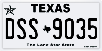 TX license plate DSS9035
