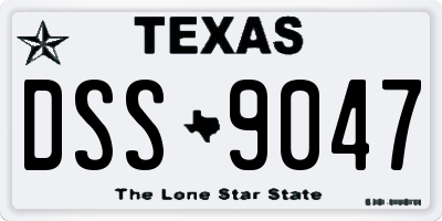 TX license plate DSS9047