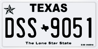 TX license plate DSS9051