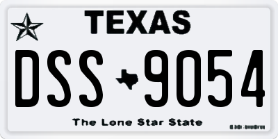 TX license plate DSS9054
