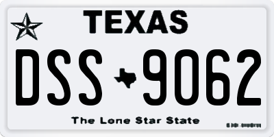 TX license plate DSS9062