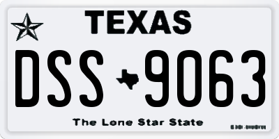 TX license plate DSS9063