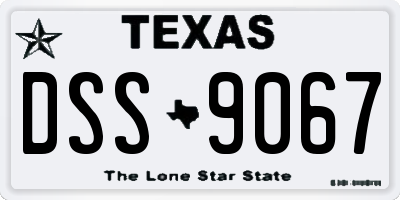 TX license plate DSS9067