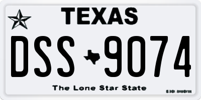 TX license plate DSS9074