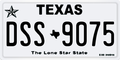 TX license plate DSS9075