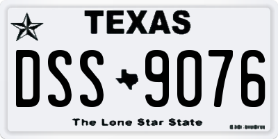 TX license plate DSS9076