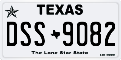TX license plate DSS9082