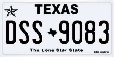 TX license plate DSS9083