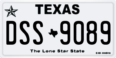 TX license plate DSS9089